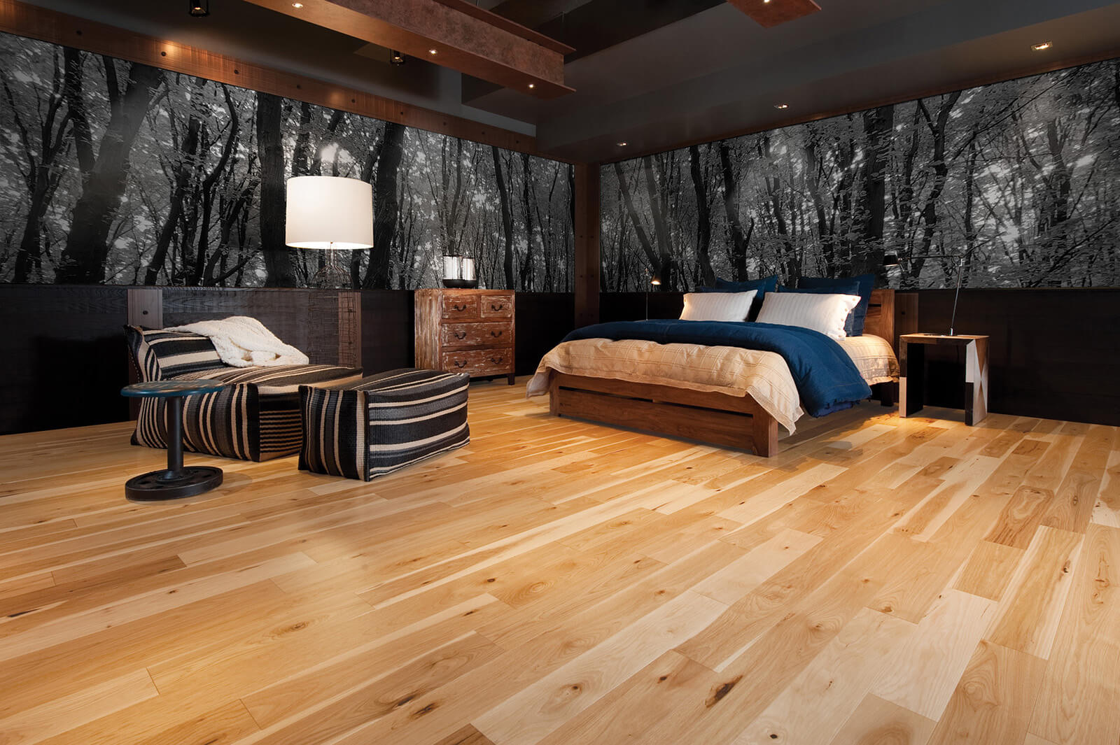 Laminate Flooring 580 International, 12mm Heard County Hickory High Gloss Laminate Flooring